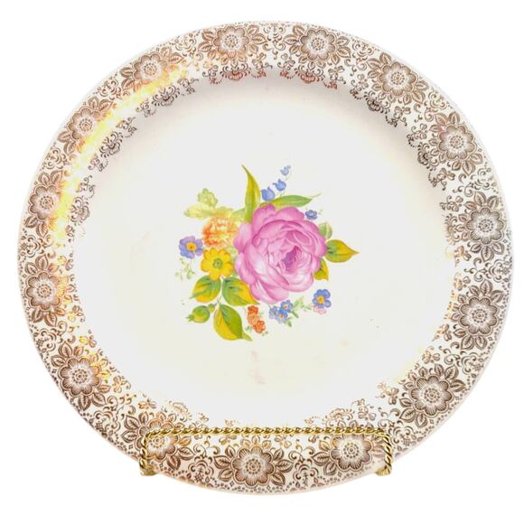 Vintage American Limoges Sebring PRIMERCO 12” Serving Platter Ohio USA 22K Gold - Picture 10 of 10